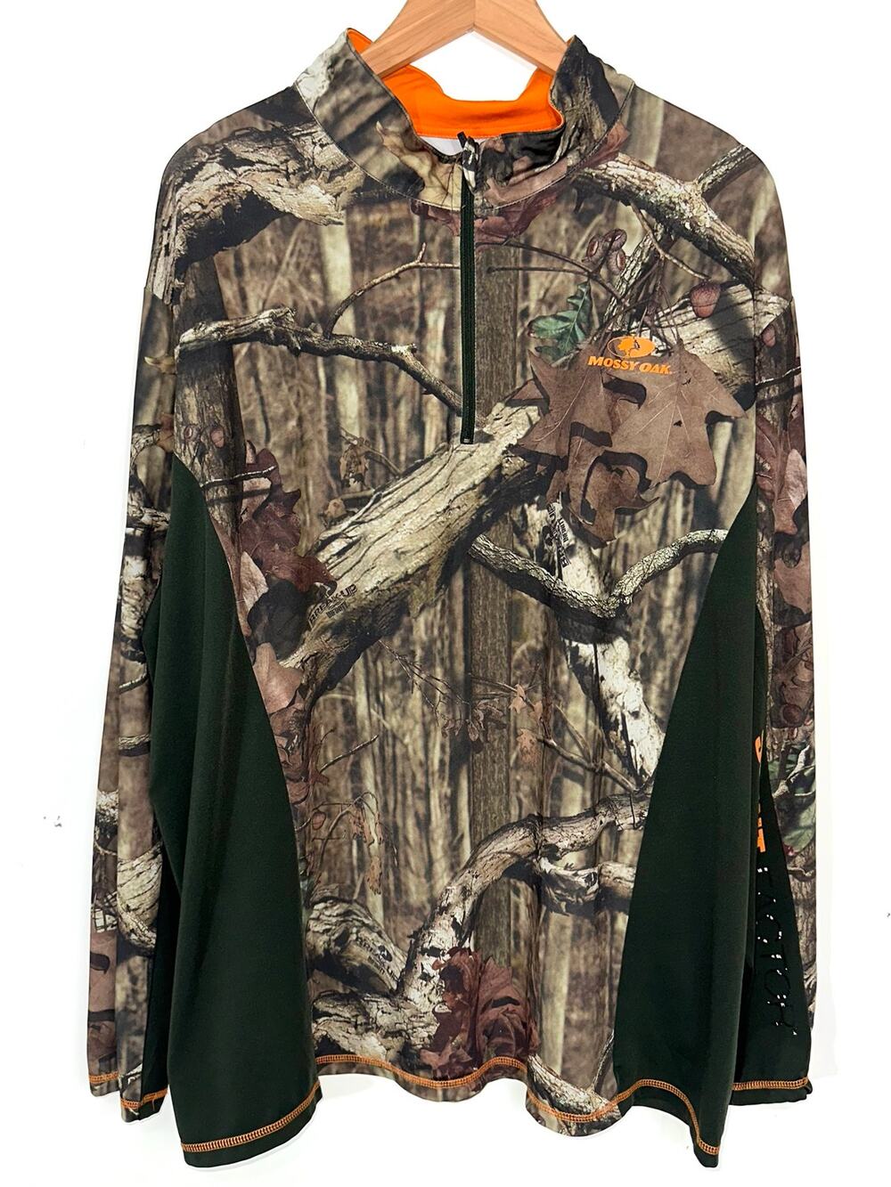 Mossy Oak Break-Up Infinity 1/4 Zip Camouflage Scent-Factor Shirt Size 2XL